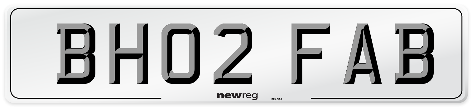 BH02 FAB Number Plate from New Reg